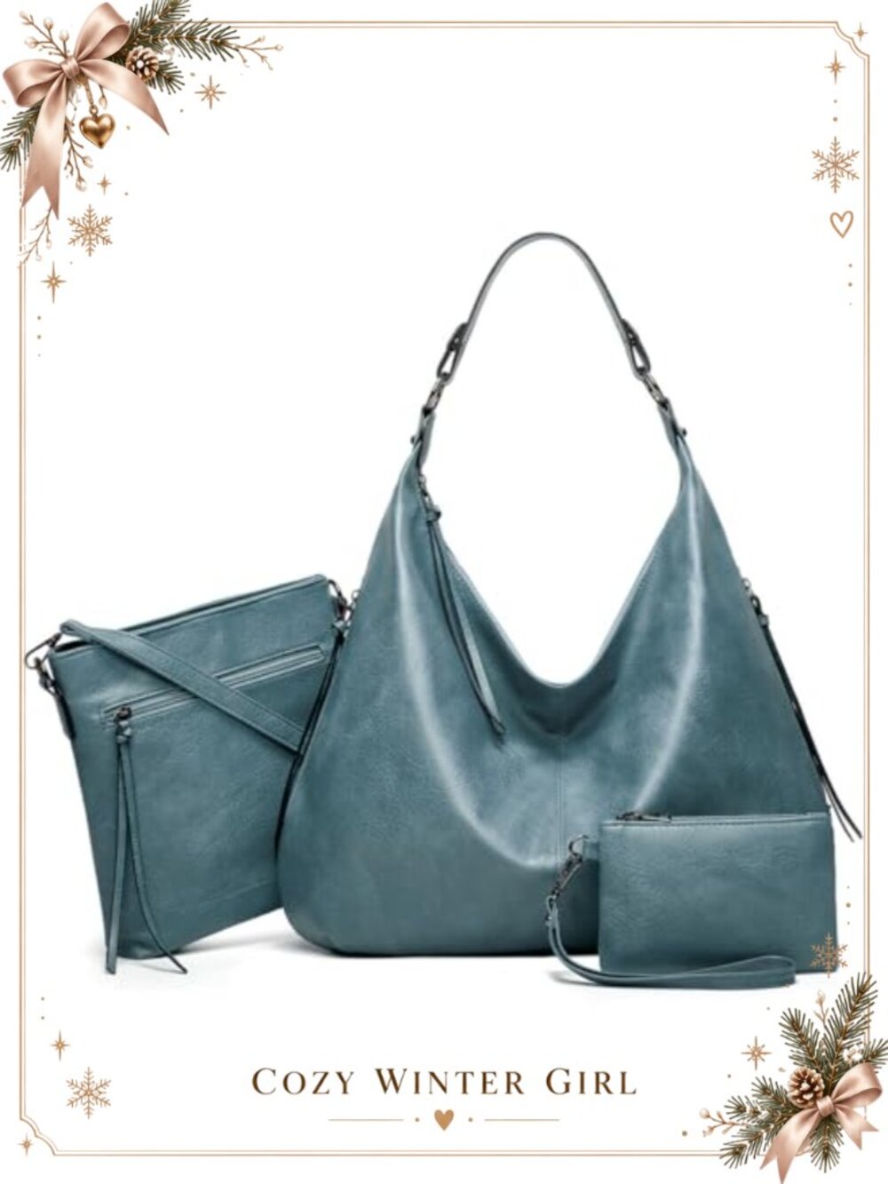 Women PU Leather Tote Hobo Shoulder Crossbody Bag Adjustable Strap Work